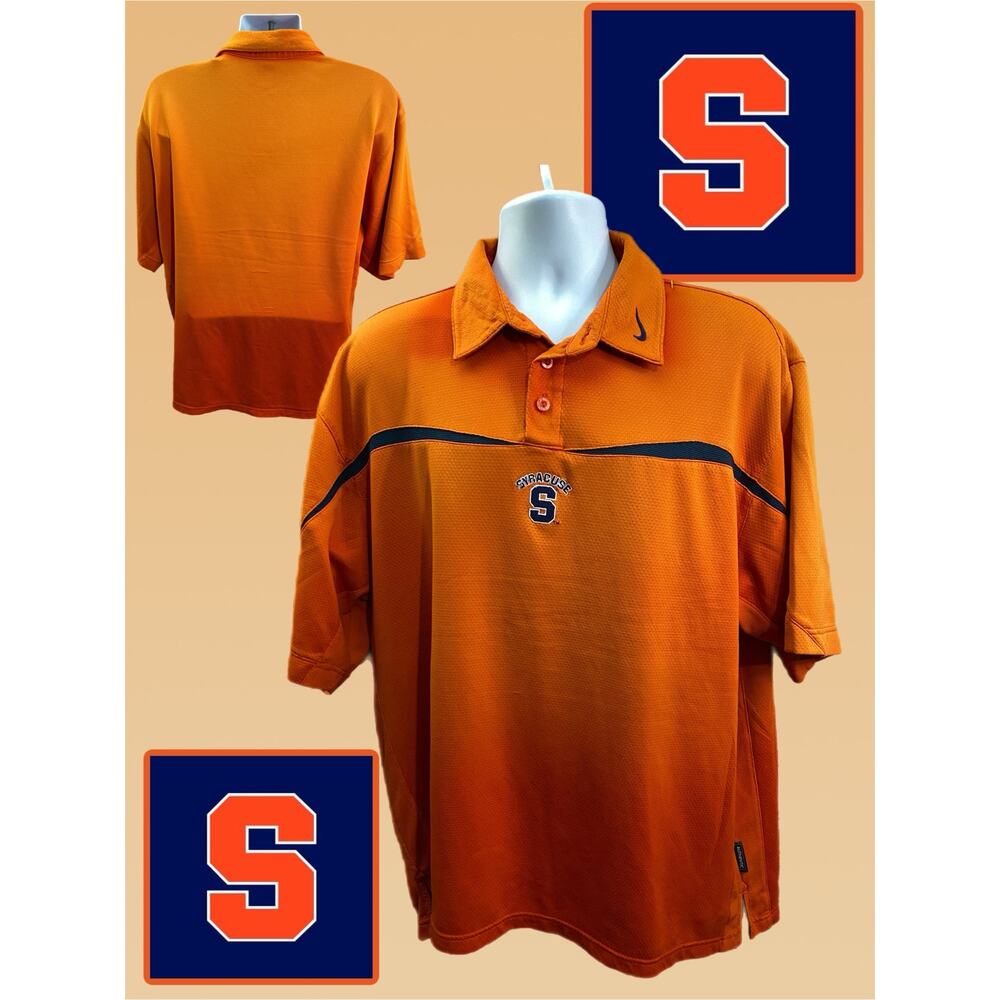 Syracuse Polo Shirt Mens XL Orange Vintage Nike Team NCAA Basketball Golfer